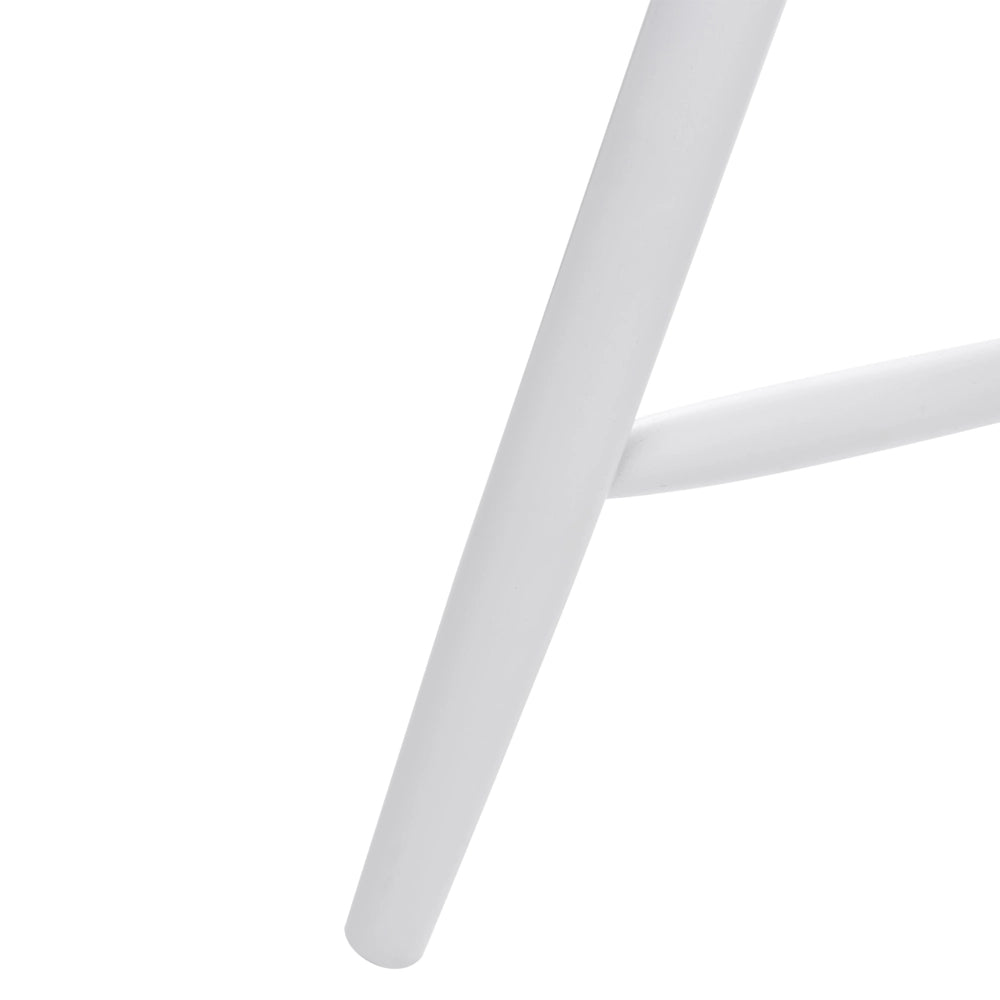Set di 2 sedie da pranzo Sedia da cucina con schienale in legno massello bianco