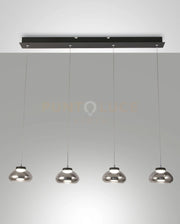 ARABELLA SOSPENSIONE FUME' 4 LUCI RETTANGOLARE A LED 3000K - 32W - 3020 lm DIMMERABILE SMART C/ACC.