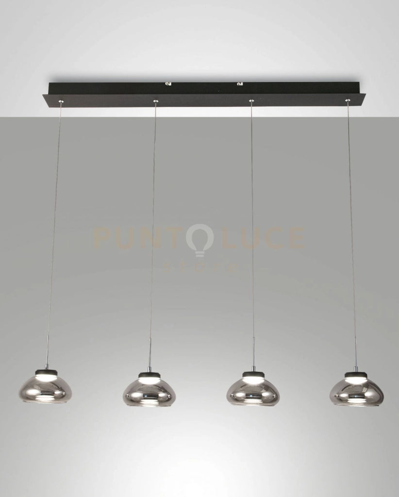 ARABELLA SOSPENSIONE FUME' 4 LUCI RETTANGOLARE A LED 3000K - 32W - 3020 lm DIMMERABILE SMART C/ACC.