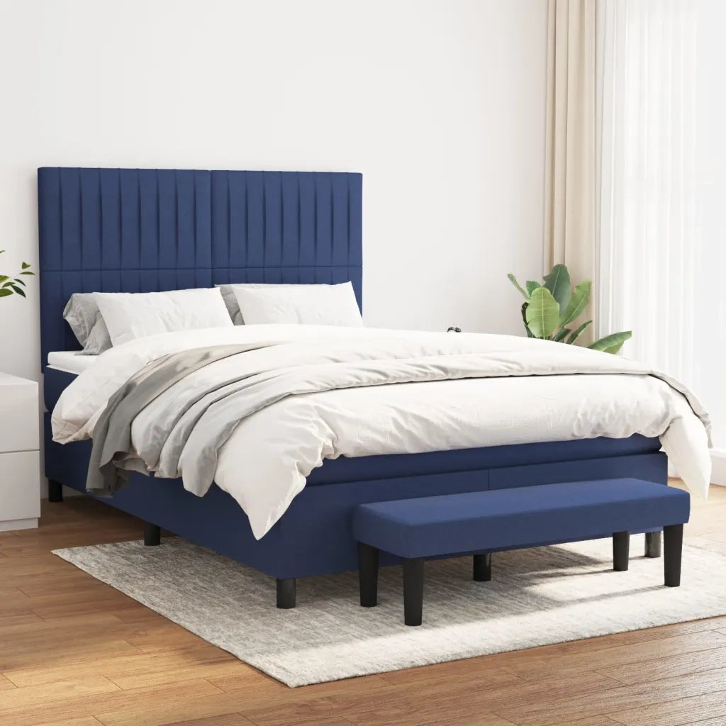 Giroletto a Molle con Materasso Blu 140x200 cm in Tessuto cod mxl 62478