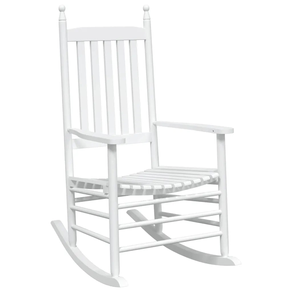Sedie a Dondolo Sedute Curve 2 pz Bianche Legno Massello Abete 3281588