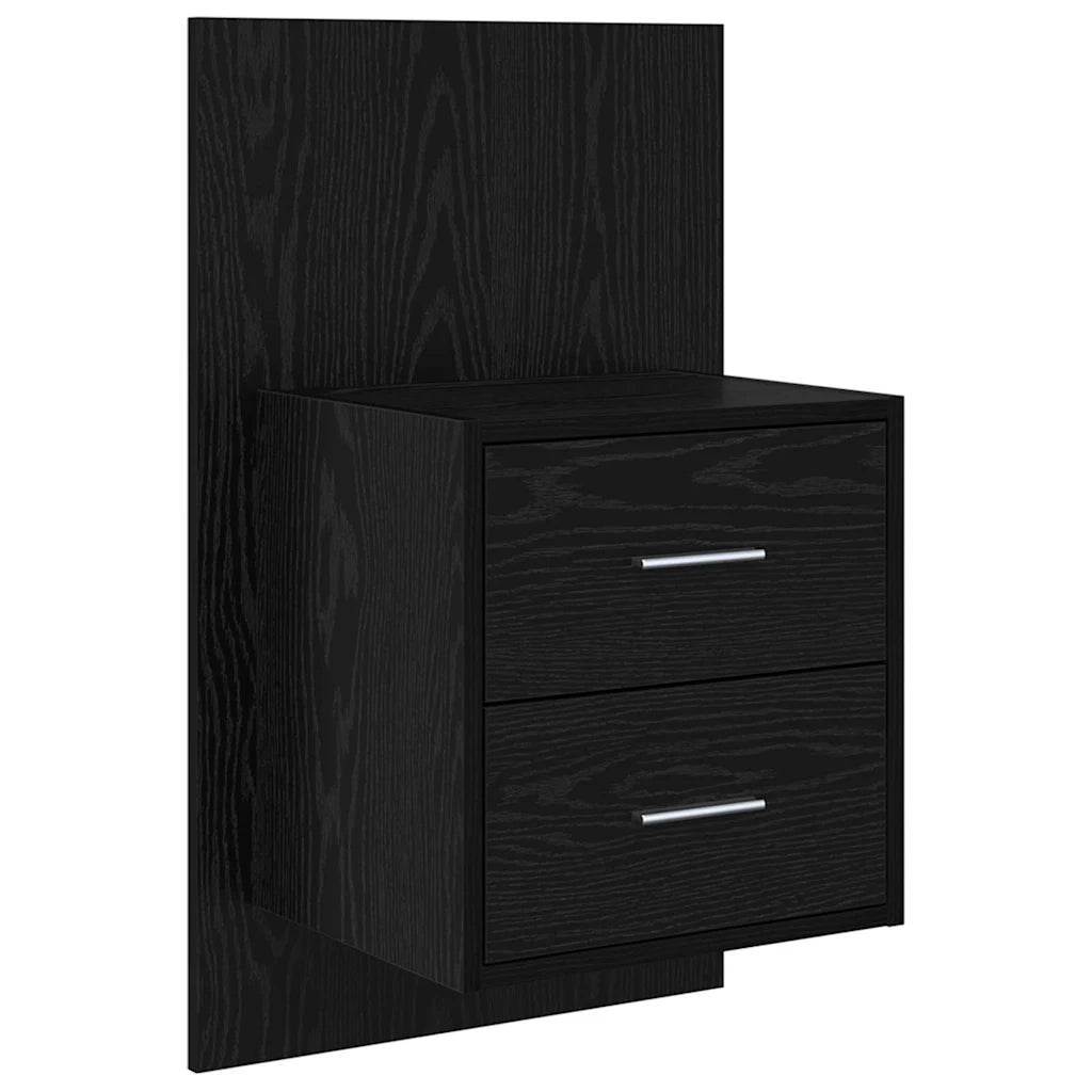 Testata con Comodino 3 pz-Set di 3 Testiera con Contenitore Rovere Nero Legno multistrato 261100