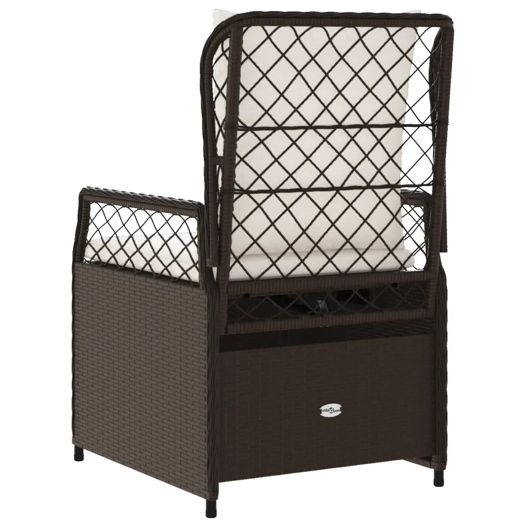 Sedie da Giardino Reclinabili 2 pz | Sedie da Esterno Marrone in Polyrattan