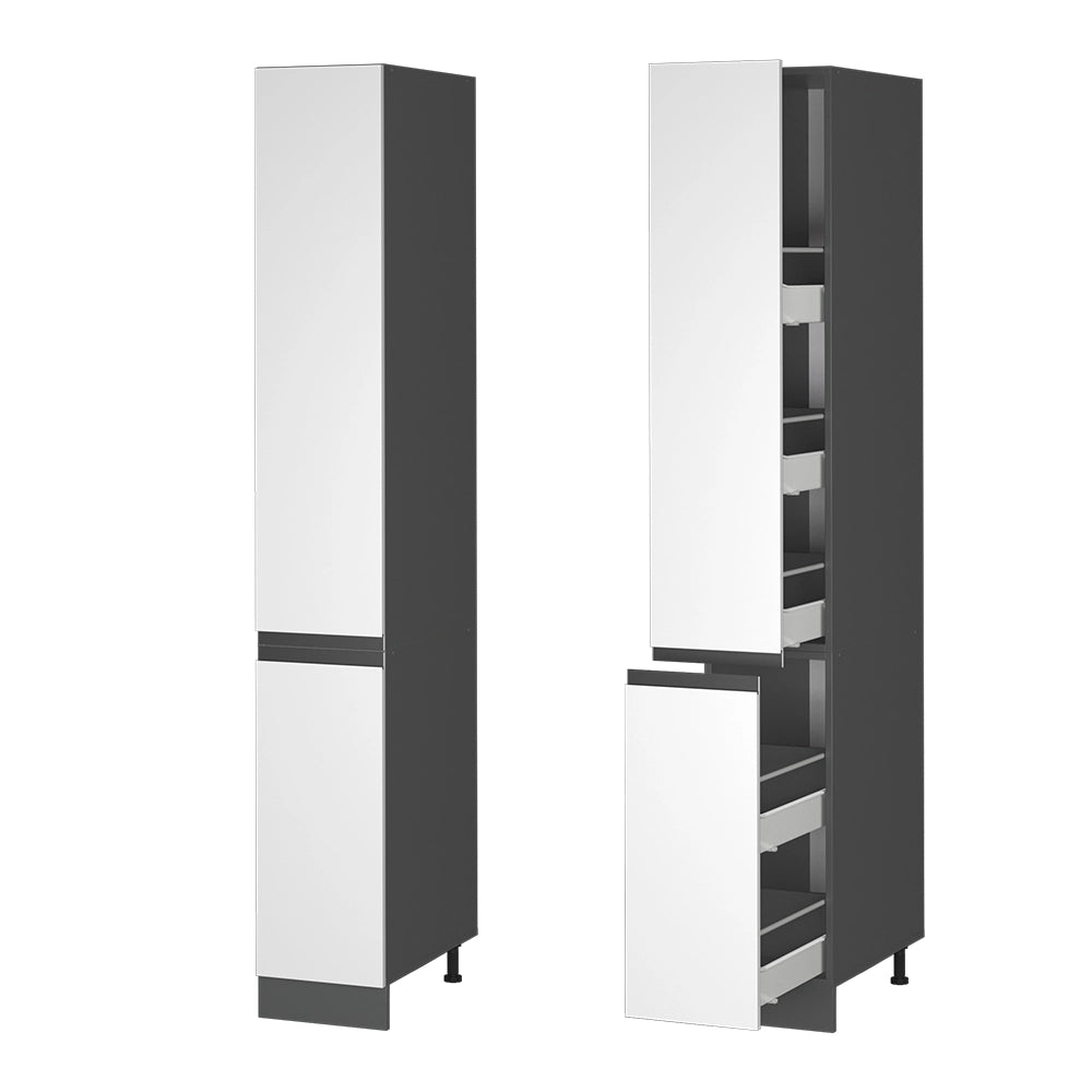 Armadio da farmacia R-Line Bianco/Antracite 30 cm Forma a J Vicco