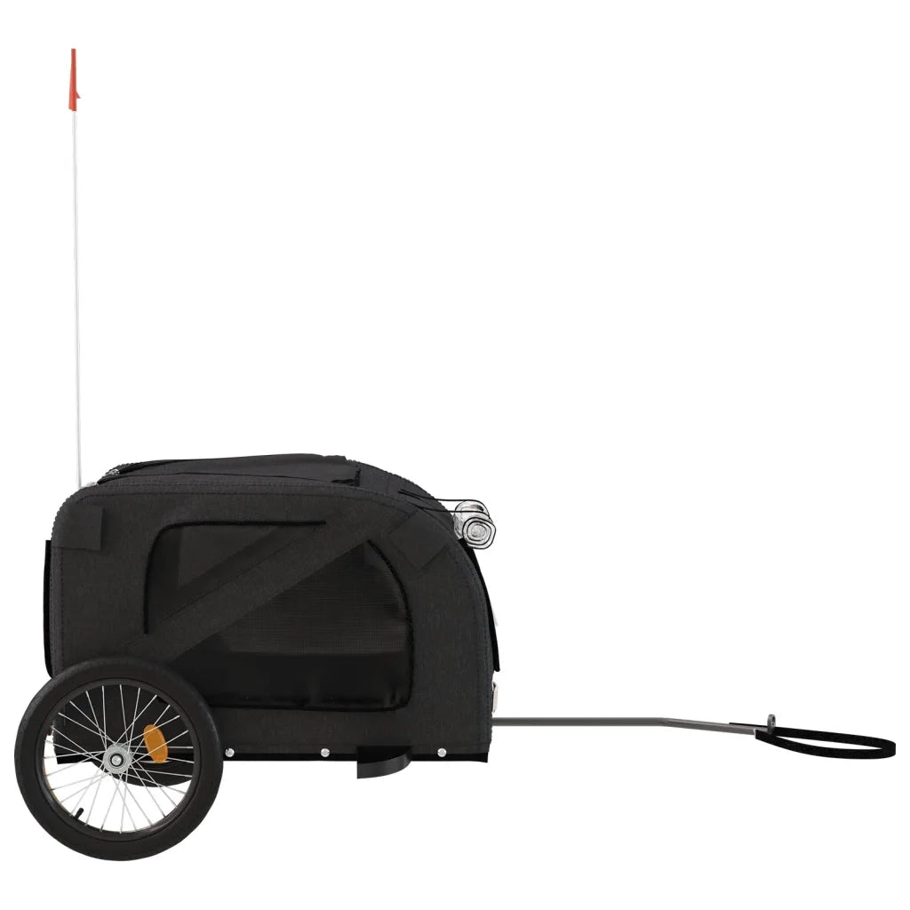 Rimorchio da Bici per Animali Nero Oxford e Ferro CFW6774300