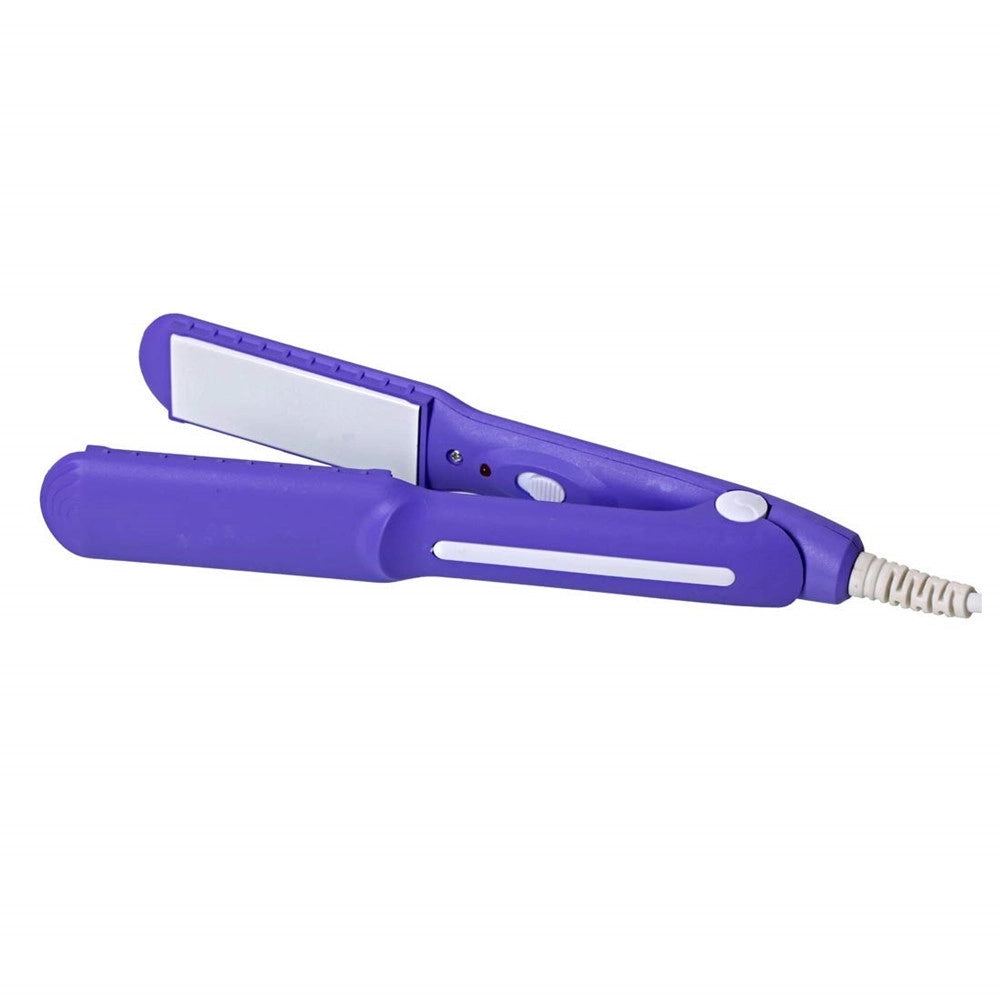 Trade Shop - Mini Piastra Per Capelli Portatile Professionale Con Contenitore Plastica Per Donne Ragazze -