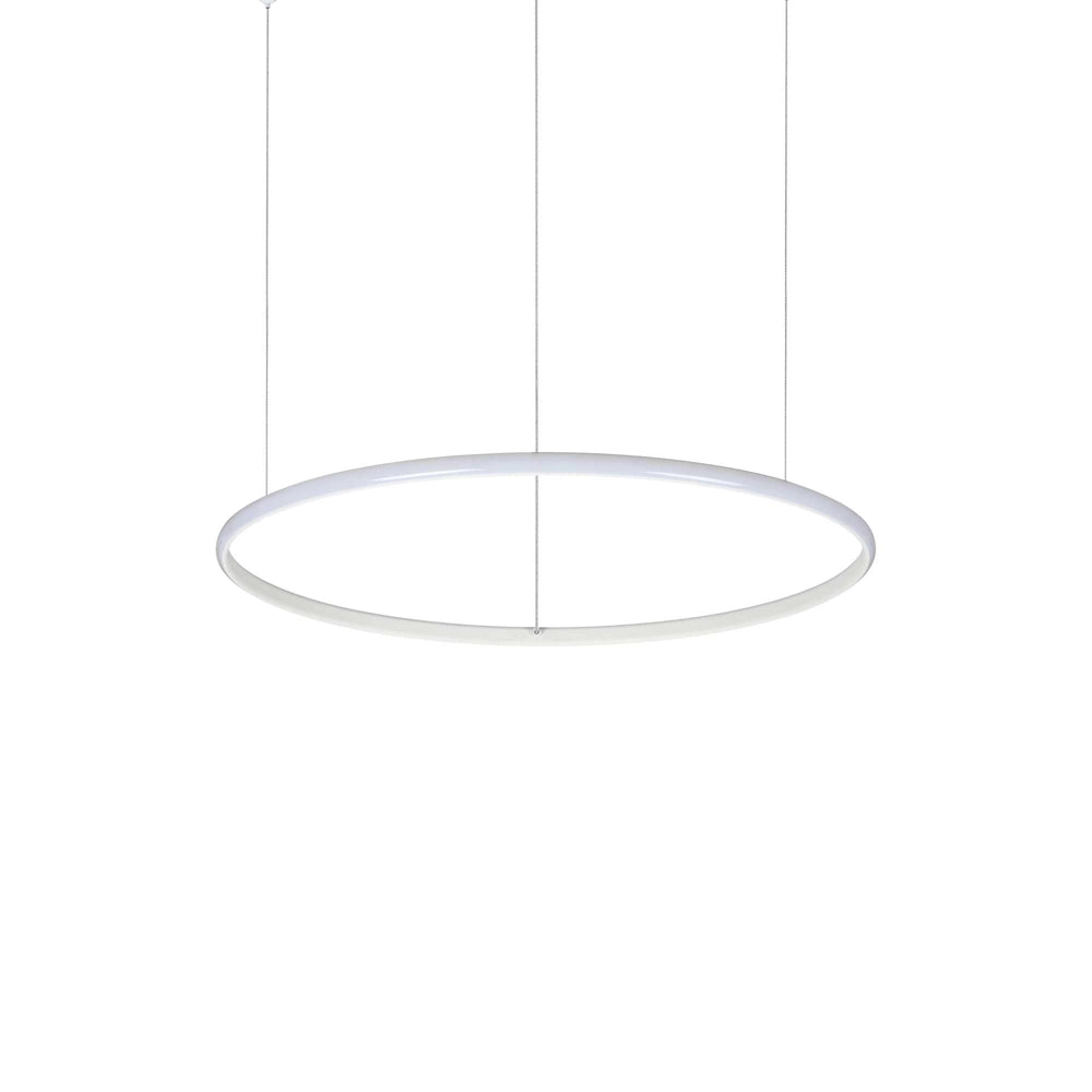 Sospensione Moderna Hulahoop Alluminio-Plastiche Bianco 1 Luce 31W 3000K D61Cm