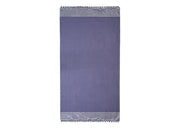 Telo Mare Fouta Spiaggia 100% Cotone Modello Lurex Con Pon Pon - Telo Mare - Blu