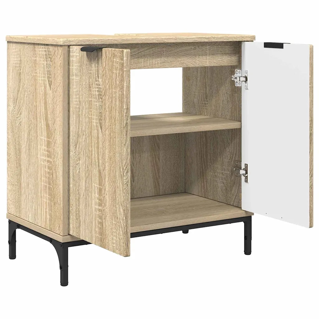 Set di mobili per il bagno con cassetto 2 pcs Rovere Sonoma