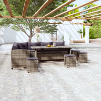 Set Divani da Giardino 6 pz con Cuscini in Polyrattan Grigio cod mxl 38721