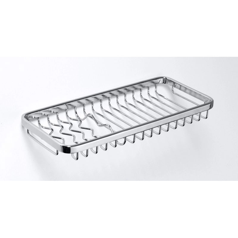 CYTRO Portasapone rettangolare a griglia in ottone cromato 30x 13x 2 cm