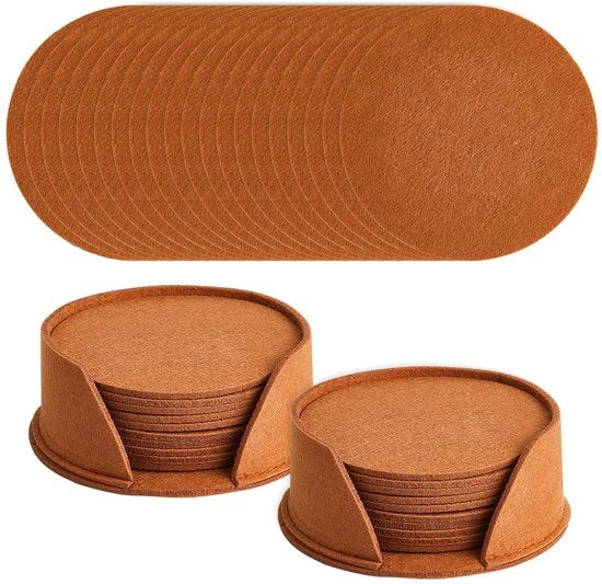 20 pezzi di sottopanchina per bicchieri, tappetino, 10 cm di diametro, resistente al calore, assorbente d'acqua, sottopanchine in velluto per bicchieri, proteggono i mobili dai graffi e dallo sporco per l'uso domestico, decorazione per tavolo da caffè.