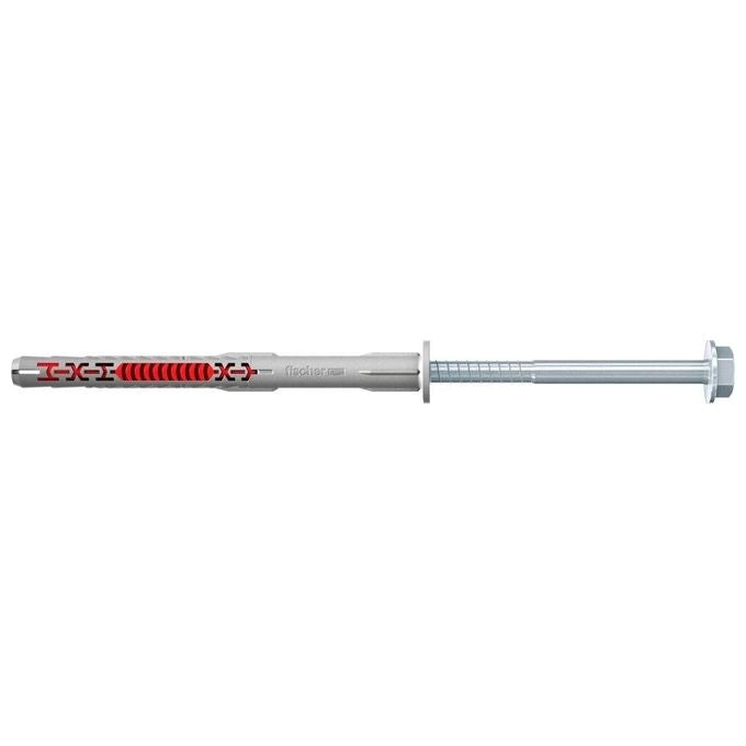 Fischer 562169 DuoXpand Tassello di espansione 10 mm x 120 mm con vite premontata testa flangiata esagonale Torx TX40 colore Grigio