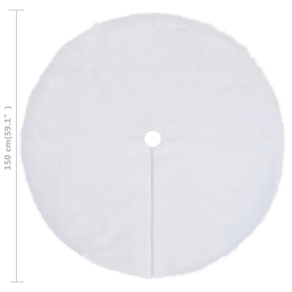 Gonna per albero di Natale bianca 150 cm in pelliccia sintetica 330271