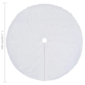 Gonna per albero di Natale bianca 150 cm in pelliccia sintetica 330271