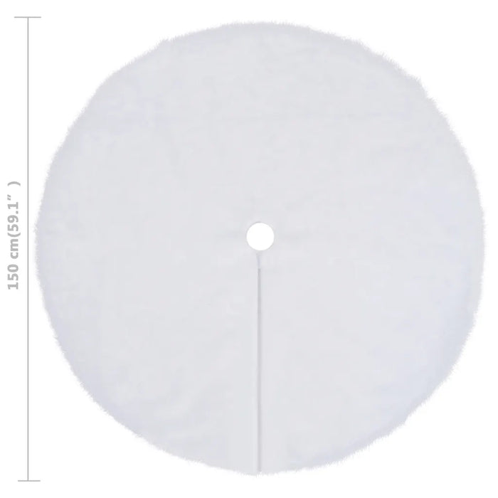 Gonna per albero di Natale bianca 150 cm in pelliccia sintetica 330271