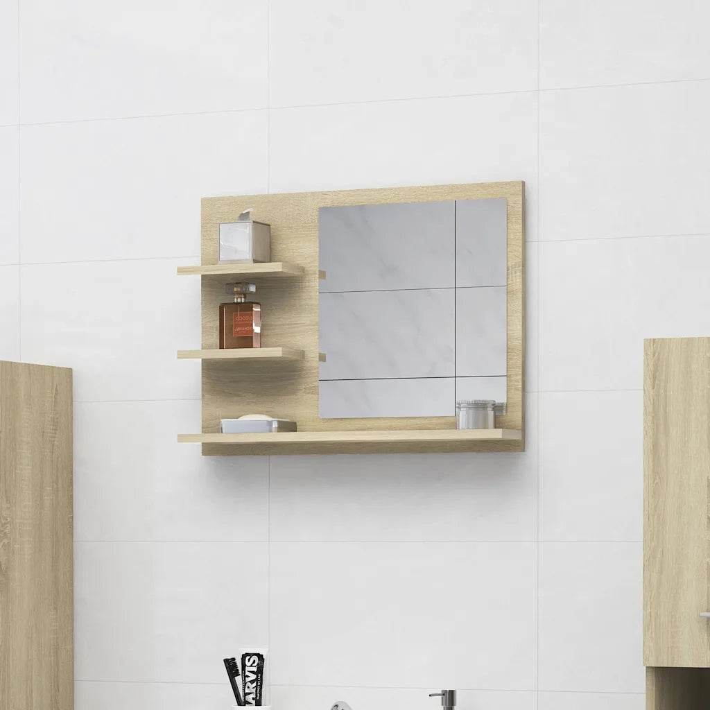 Specchio da Bagno Rovere Sonoma 60x10,5x45 cm Legno Multistrato 805009