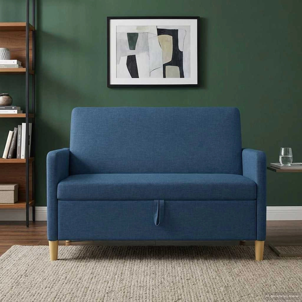 Divano con Storage Blu 122 x 78 x 87 cm Poliestere 42036899