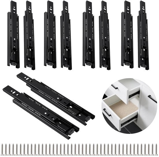 Ladegeleider 10 pezzi - Uittrekkbaar - 20 cm - Montaggio al pavimento - Acciaio freddo stampato - Robusto e duraturo - Rame di uscita estensibile