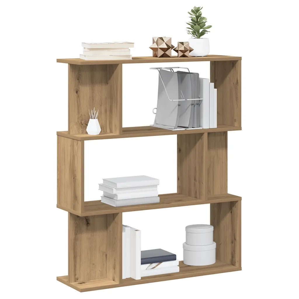 Libreria-Scaffale per Libri-Mobile di Stoccaggio Rovere Artigianale 80x24x96 cm Legno Multistrato