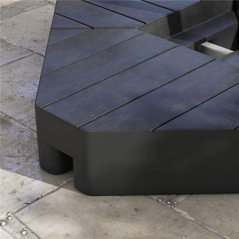 SET 4 MATTONELLE BASE PER OMBRELLONE A BRACCIO RIEMPIBILI CON ACQUA O SABBIA FINO A 80 KG NERO