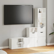 Mobile TV 4 pz con Contenitore ODDA Bianco in Legno di Pino 3365373