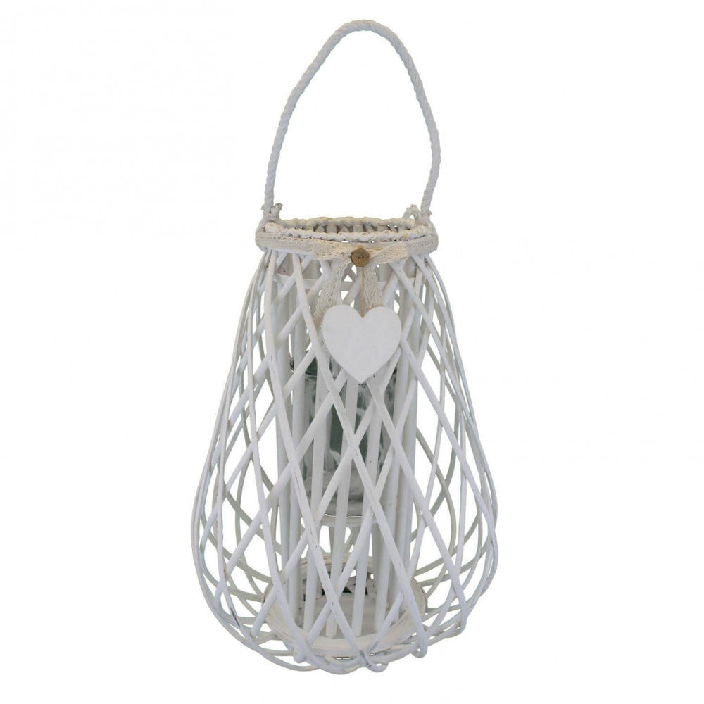 Lanterna Lauriane   in Vimini Bianco