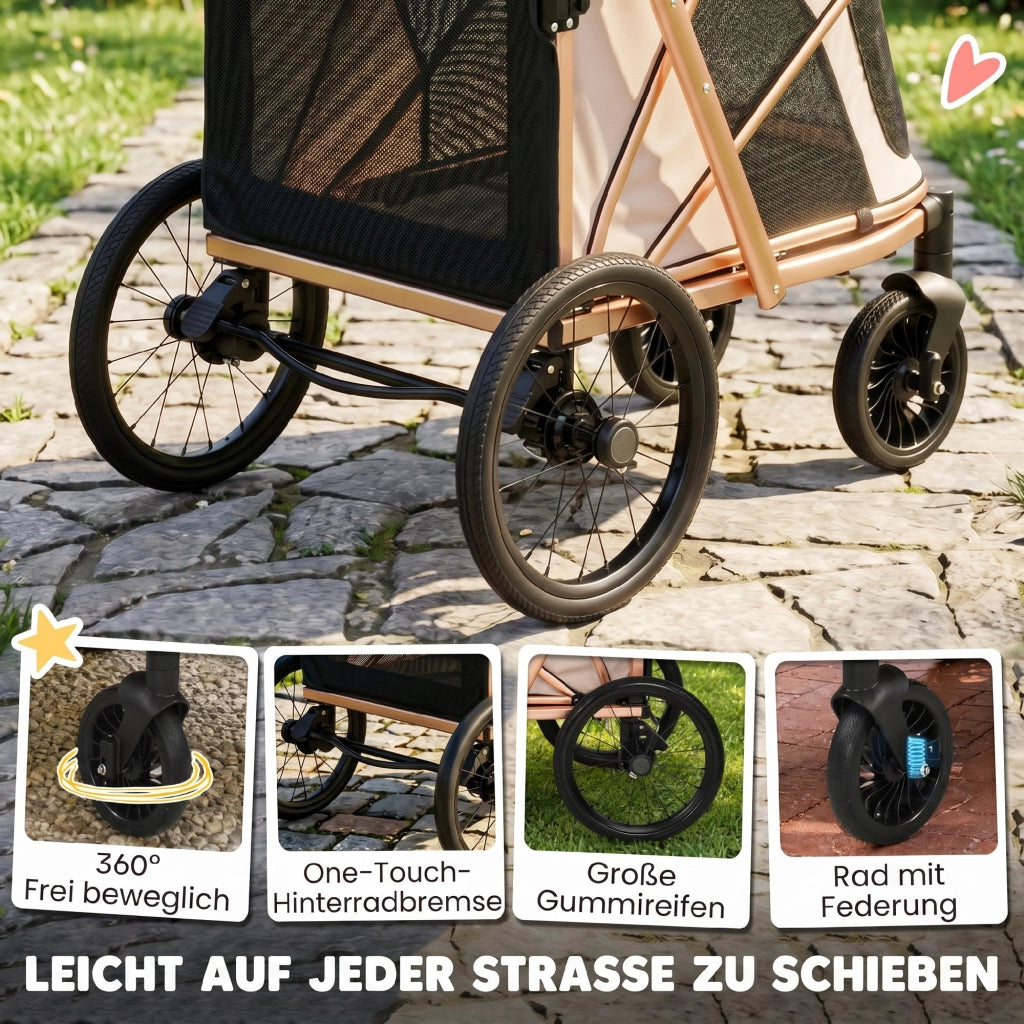 Carrello per Cani Pieghevole ¨C Minimal ¨C Marrone Chiaro