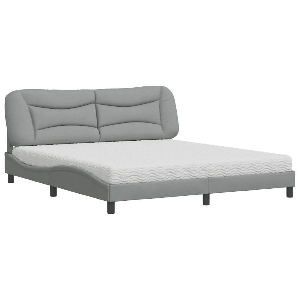 Letto con Materasso Hvar Grigio Chiaro180x200 cm Tessuto 3208548