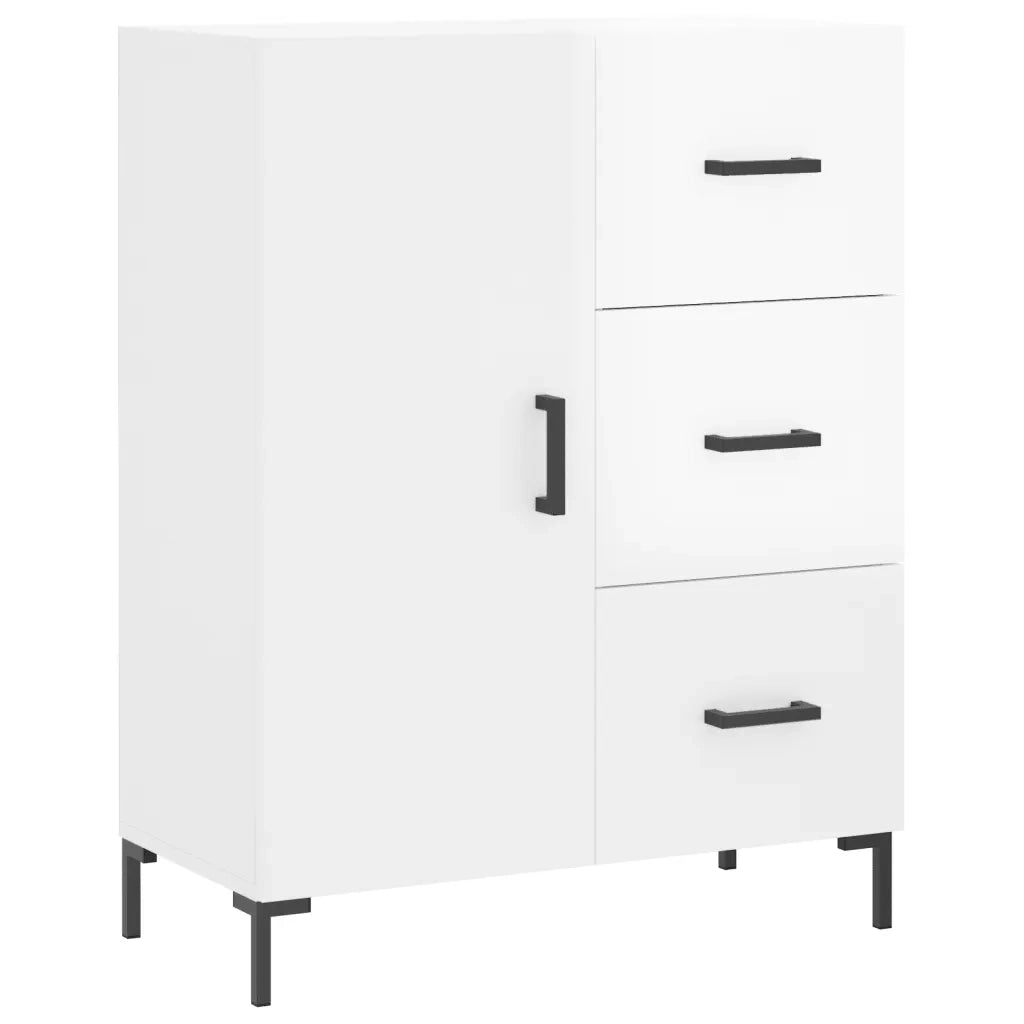Credenza-Buffet-Armadio da cucina 69,5x34x90 cm in Legno Multistrato Bianco Lucido 499765
