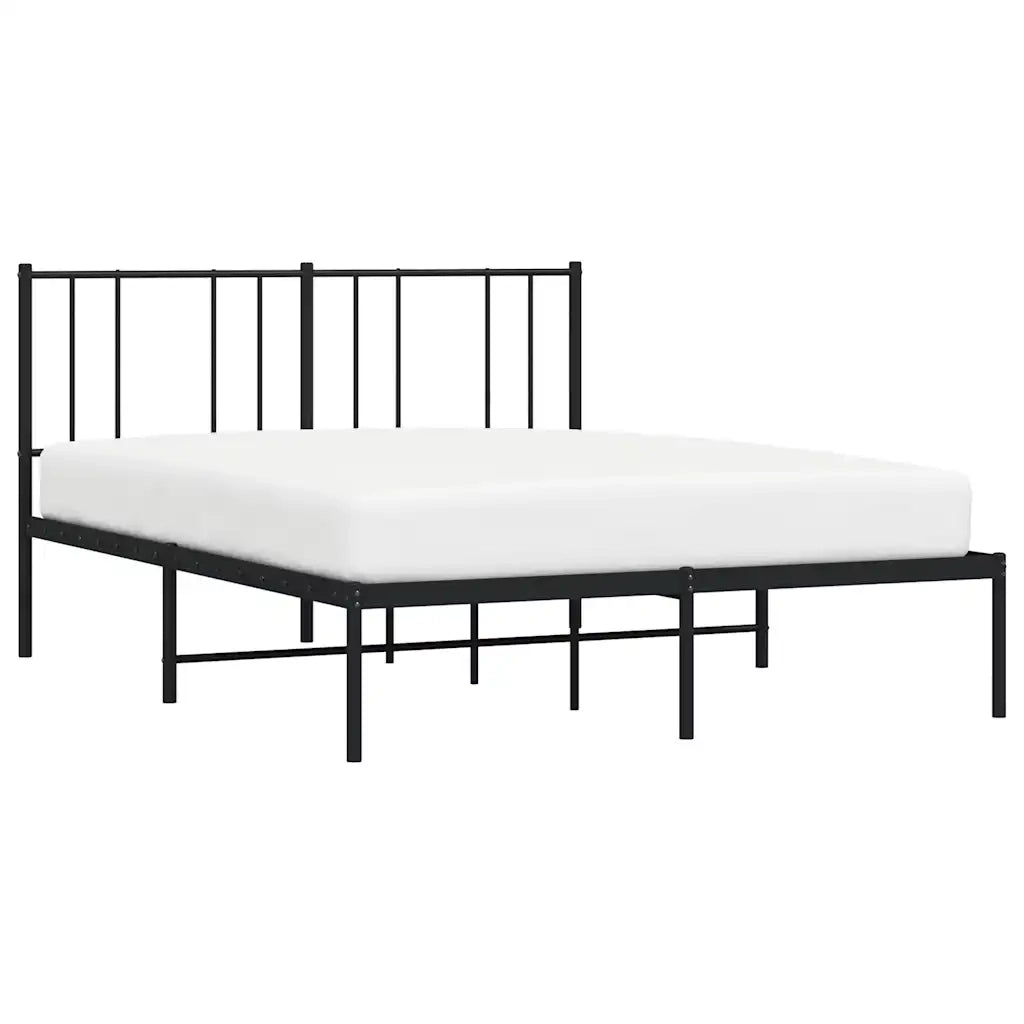 Giroletto con Testiera-Struttura Letto con testiera in Metallo Nero 160x200 cm 561502
