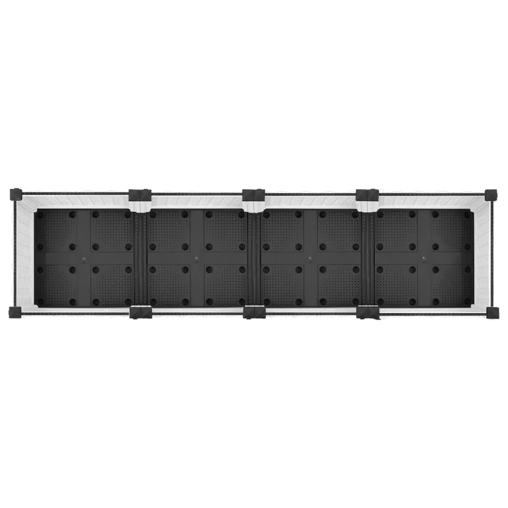 Fioriera rialzata per piante fiori terrazza giardino 160 x 40 x 23 cm polipropilene bianco 02_0039212