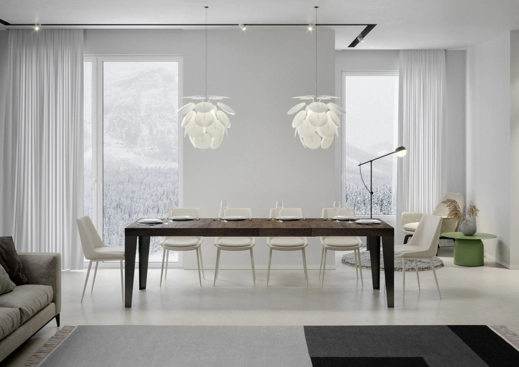 Tavolo Allungabile 180-440x90x77 cm Flame Premium Noce Telaio Antracite