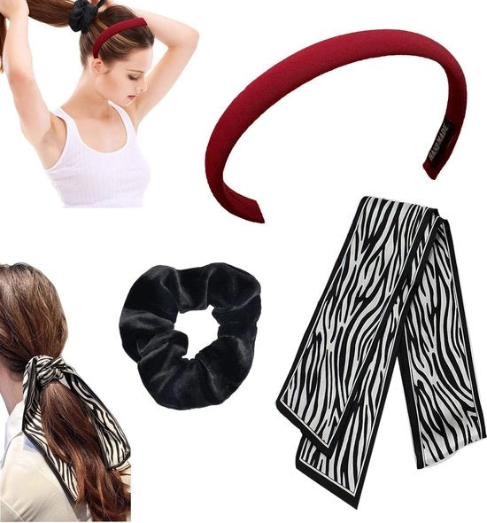 Set di elastici per capelli antiscivolo - 3 pezzi - stile retrò - per donne/ragazze - materiale di alta qualità - comodo e duraturo - accessori per capelli