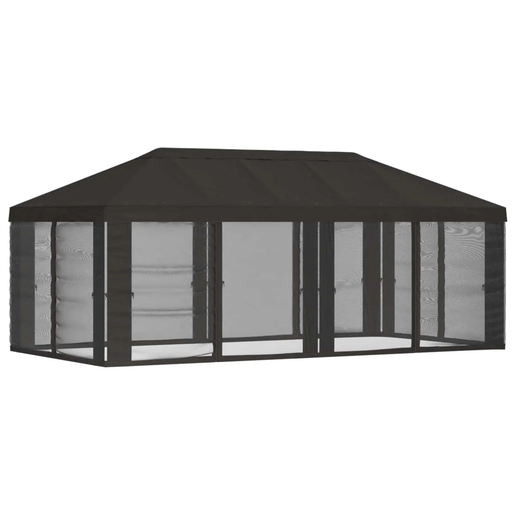 Copertura Gazebo con Pareti Laterali Antracite 600,5 x 300,5 cm 900437