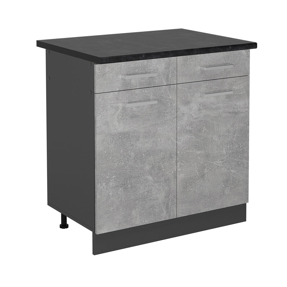 Mobiletto base per cucina R-Line Calcestruzzo/Antracite 80 cm, PL Antracite Vicco