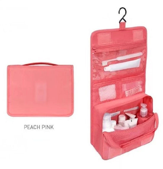 Toilettas rosse con appendiabito (42*24*8 cm), borsa da toilette per donna, borsa per il viso, borsa cosmetica unisex, borsa per viaggio con appendiabito, toilettas impermeabili