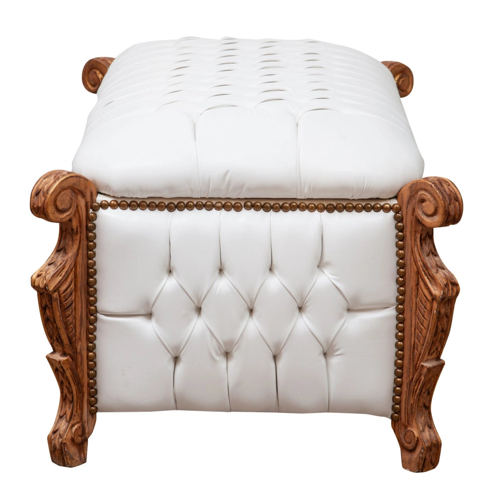 Biscottini Cassapanca baule stile francese Luigi XVI in legno massello di faggio XVI,