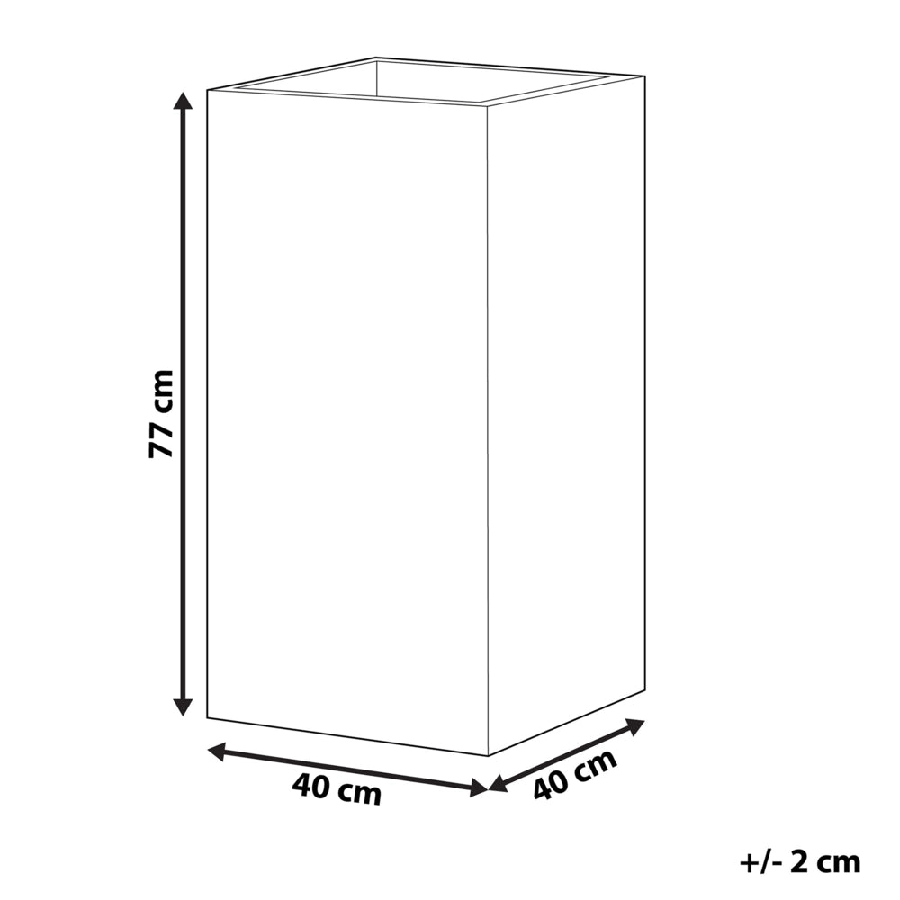 Vaso da Fiori Quadrato Beige chiaro 40x40x77 cm resistente ai raggi UV beige