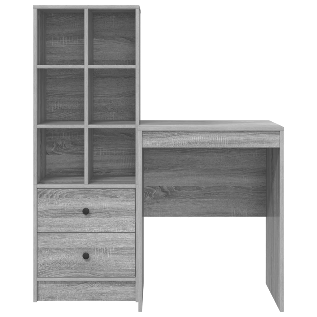 Scrivania con Archivio Grigio Sonoma Legno Ingegnerizzato