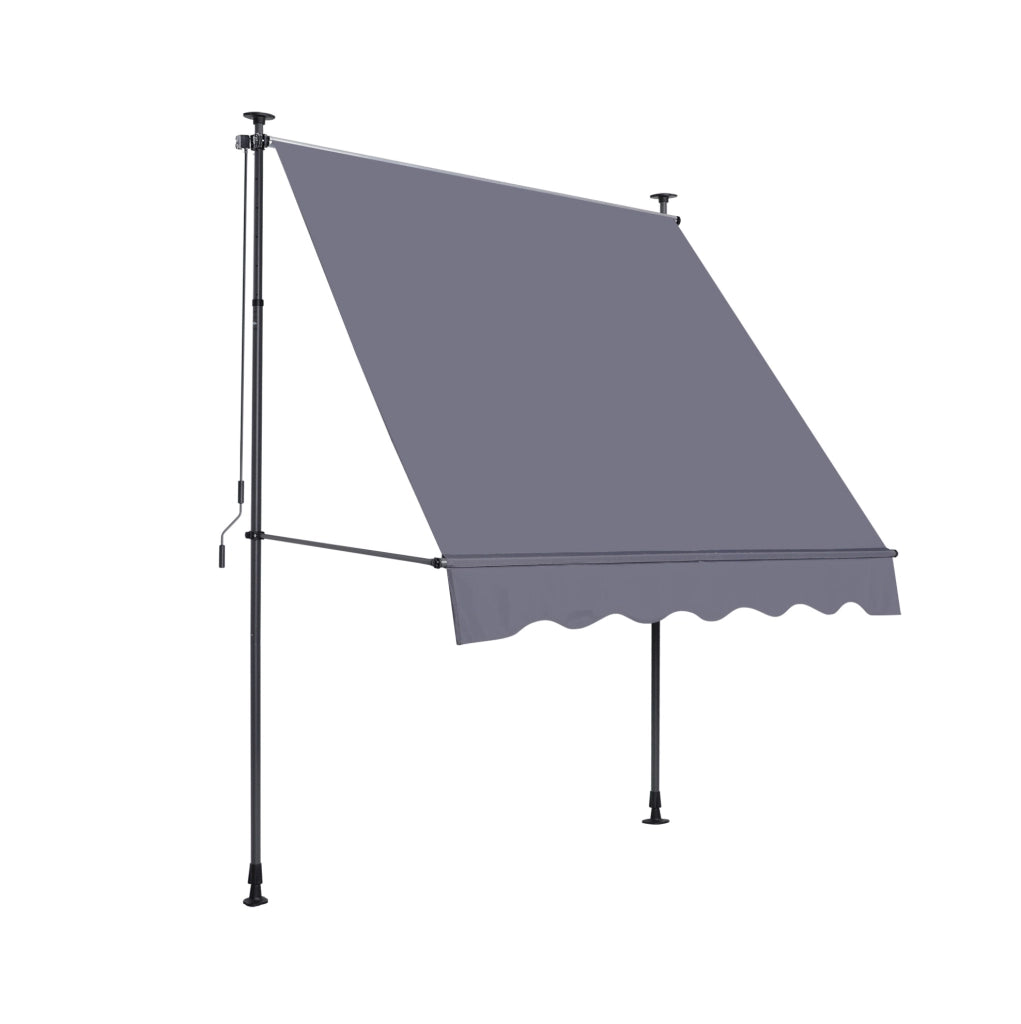 Tenda da balcone a bracci 200x150 cm regolabile in altezza e inclinazione; grigio scuro