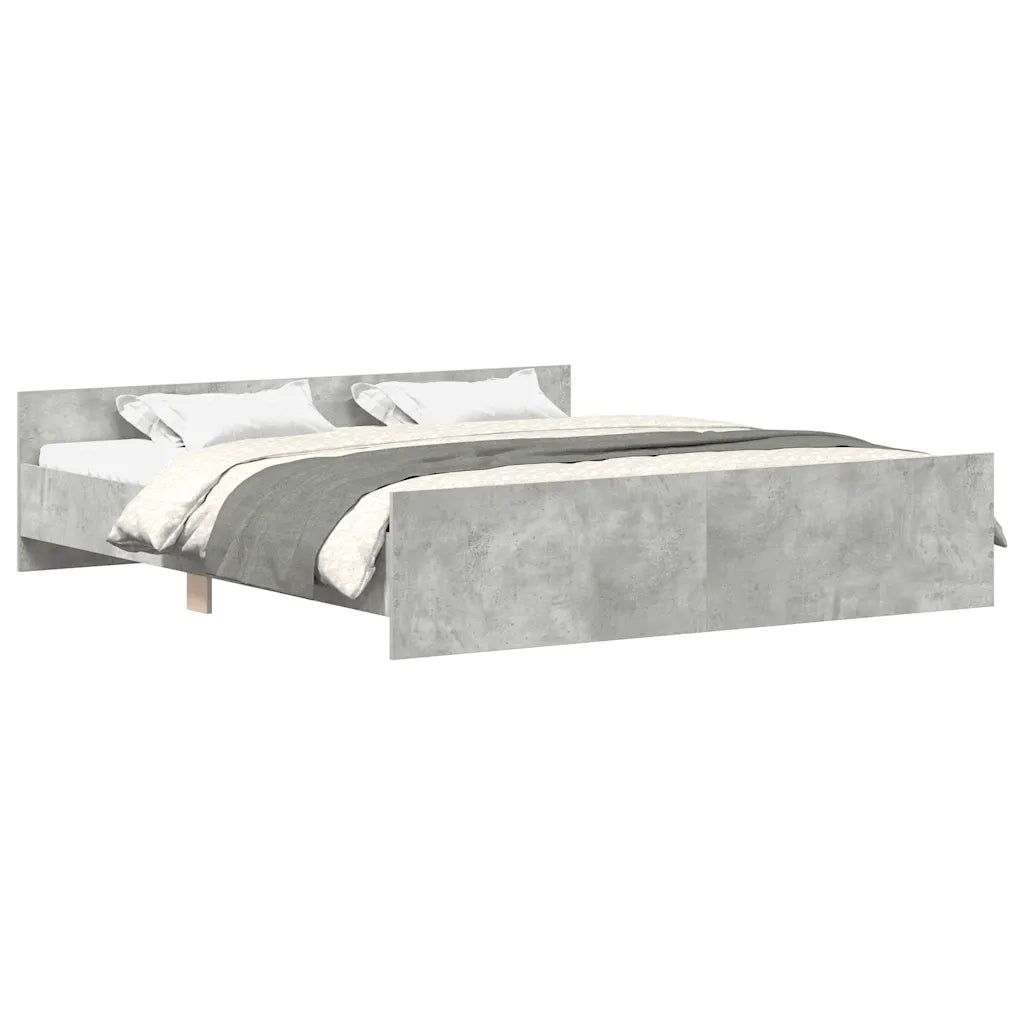 Giroletto con Testiera e Pediera Grigio Cemento 180x200 cm 3203771
