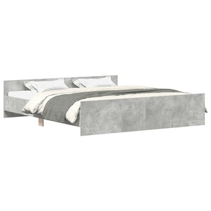 Giroletto con Testiera e Pediera Grigio Cemento 180x200 cm 3203771