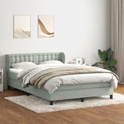 Giroletto a Molle con Materasso Grigio Chiaro 160x220cm Velluto 3317907