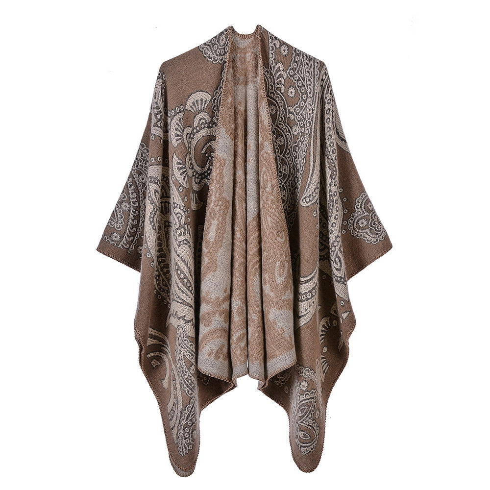 Elegante sciarpa in cashmere da donna per autunno e inverno, scialle e mantello spessi e caldi.