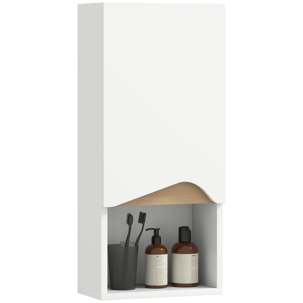 Armadietto Bagno Sospeso con Anta Soft-Close ¨C Zephmum ¨C Bianco 30x17x67 cm