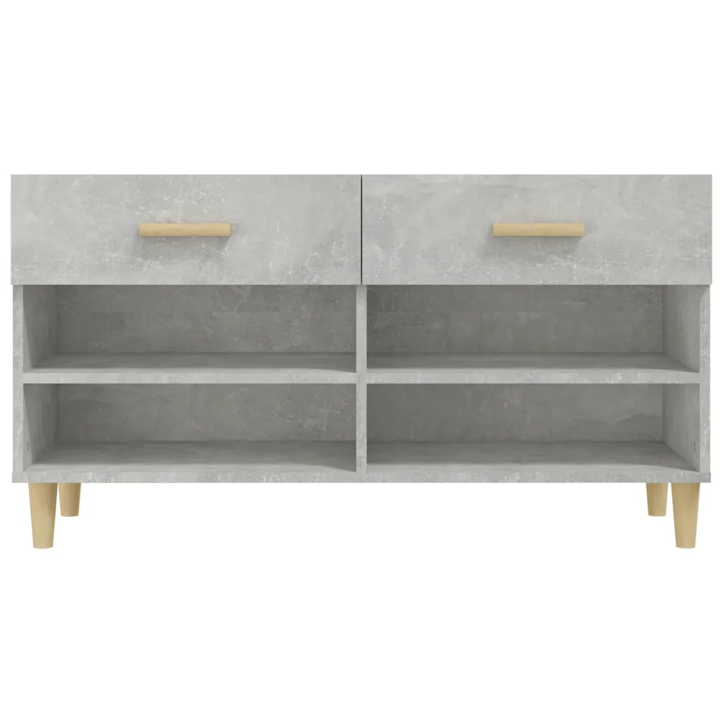 Scarpiera-Scaffale per scarpe Grigio Cemento 102x35x55 cm in Legno Multistrato