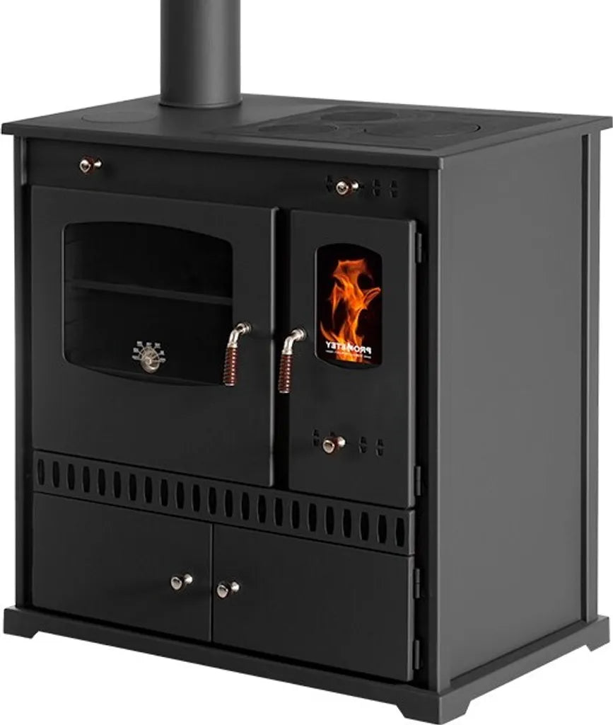 Stufa a legna con camino dritto Eco Perfect