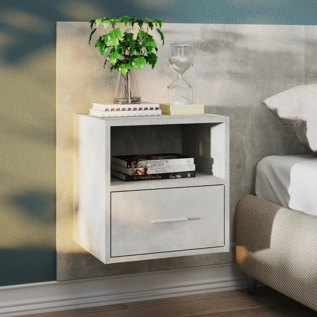 Comodini a Muro 2 pz Grigio Cemento cod mxl 40613