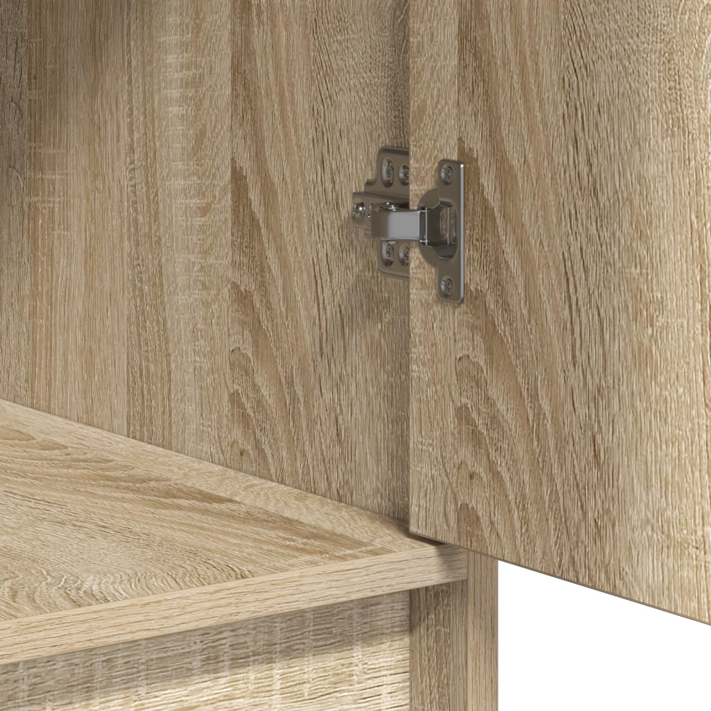 Set di toeletta a 3 pezzi con LED in Rovere Sonoma in legno ingegnerizzato